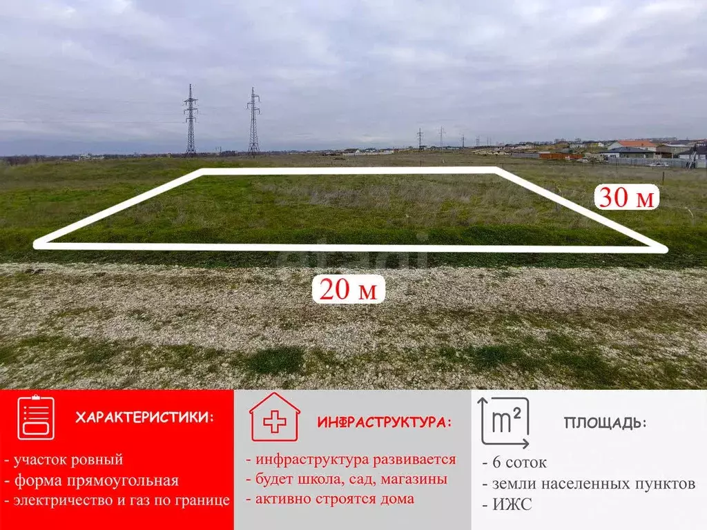 Участок в Крым, Симферопольский район, с. Мирное ул. Руслана Казакова ... - Фото 1