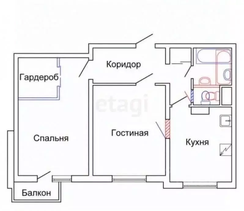 2-к кв. Тульская область, Богородицк Западный мкр, 23 (44.3 м) - Фото 2