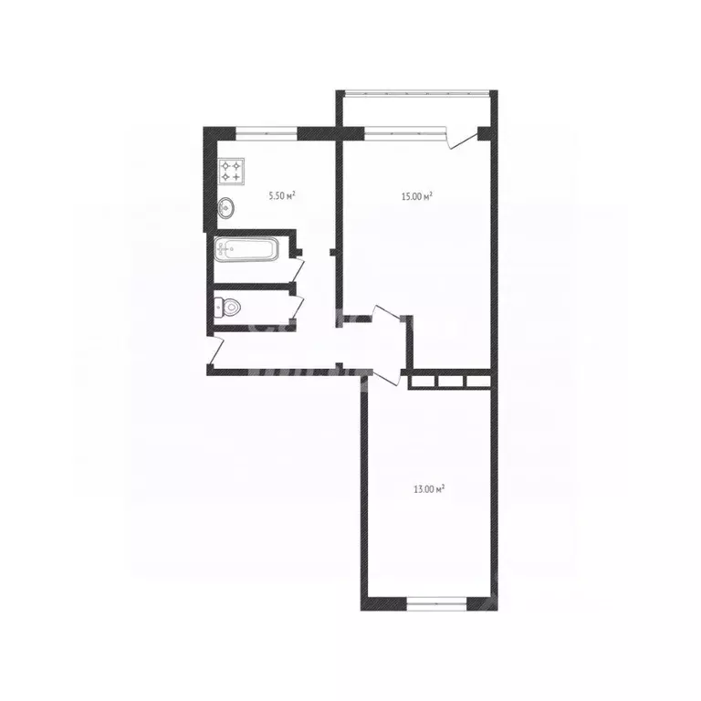 2-к кв. Липецкая область, Липецк ул. П.А. Папина, 29 (43.0 м) - Фото 2