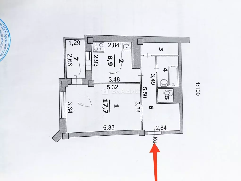 1-к кв. Белгородская область, Белгород ул. Машковцева, 26 (44.0 м) - Фото 1
