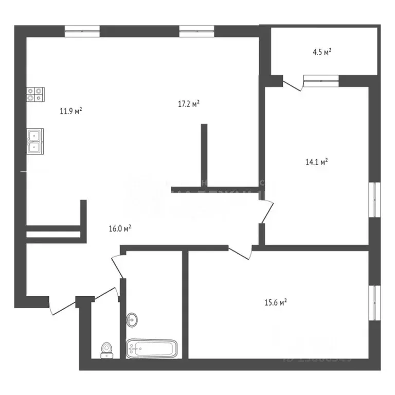 3-к кв. Тюменская область, Тюмень ул. Николая Ростовцева, 23 (78.8 м) - Фото 1