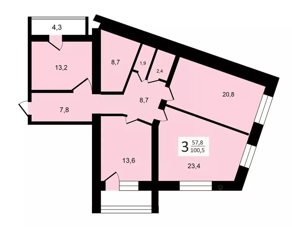 3-к кв. Владимирская область, Владимир ул. Фатьянова, 6 (100.5 м) - Фото 1