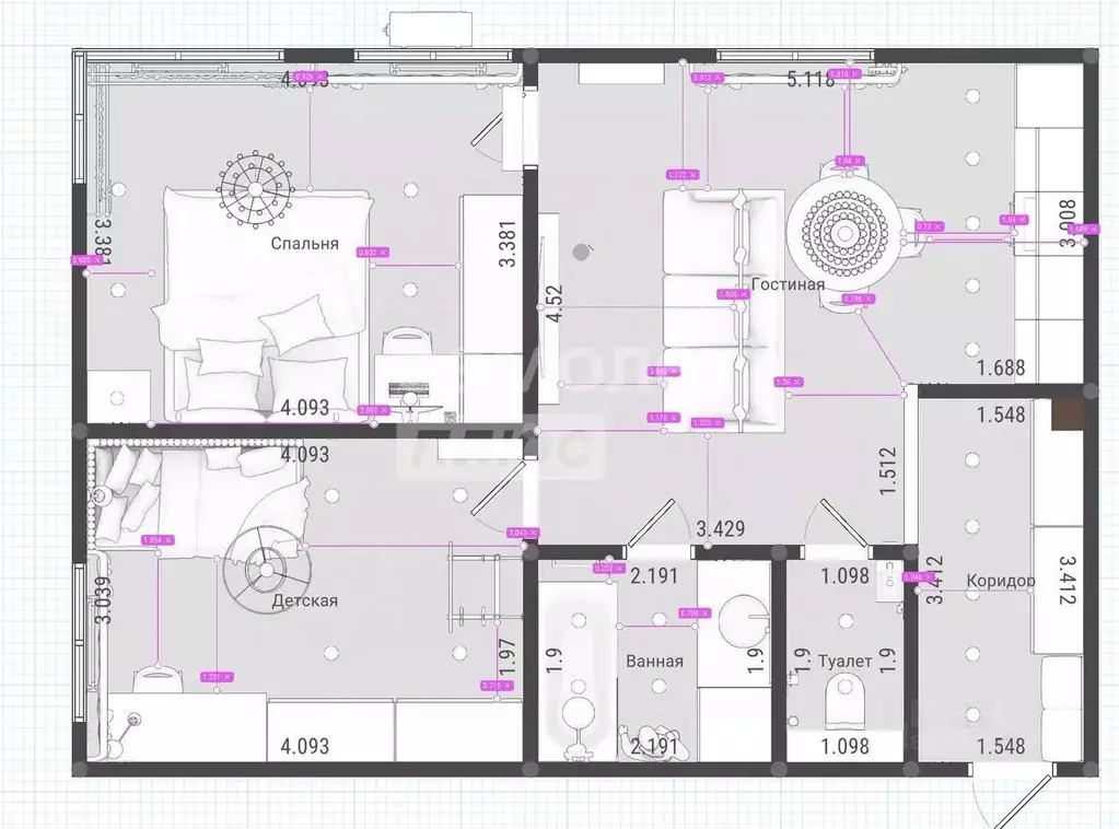 3-к кв. Москва ул. Мневники, 5 (61.0 м) - Фото 2