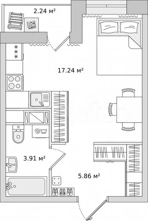 Квартира-студия, 27 м, 17/17 эт. - Фото 0