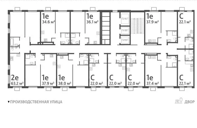1-к кв. Москва Производственная ул., 19к1 (37.4 м) - Фото 2