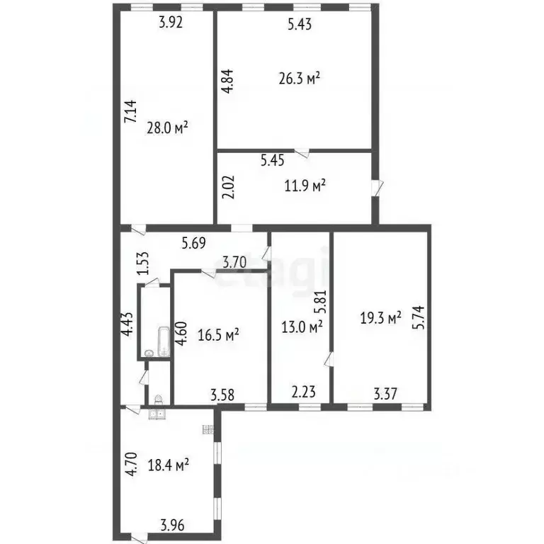 Комната Санкт-Петербург Галерная ул., 44Б (28.0 м) - Фото 2