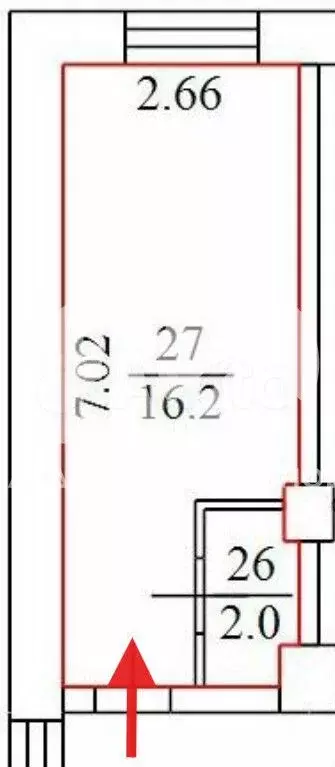 Апартаменты-студия, 18,2 м, 2/5 эт. - Фото 0