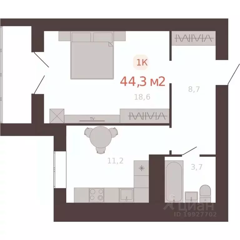 1-к кв. Алтайский край, Новоалтайск ул. Южсиба, 52А (44.3 м) - Фото 0