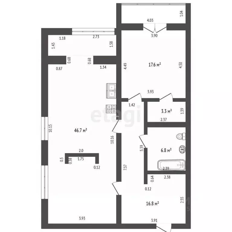 2-к кв. Тамбовская область, Тамбов ул. Менделеева, 3А (91.2 м) - Фото 1
