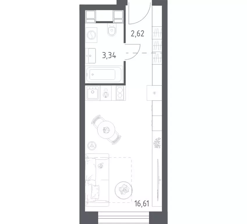 Квартира-студия: Москва, Пятницкое шоссе, 56Б (22.57 м) - Фото 1