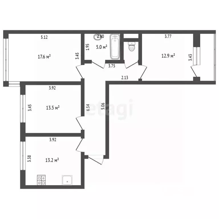 3-к кв. Московская область, Истра муниципальный округ, д. Черная ул. ... - Фото 2