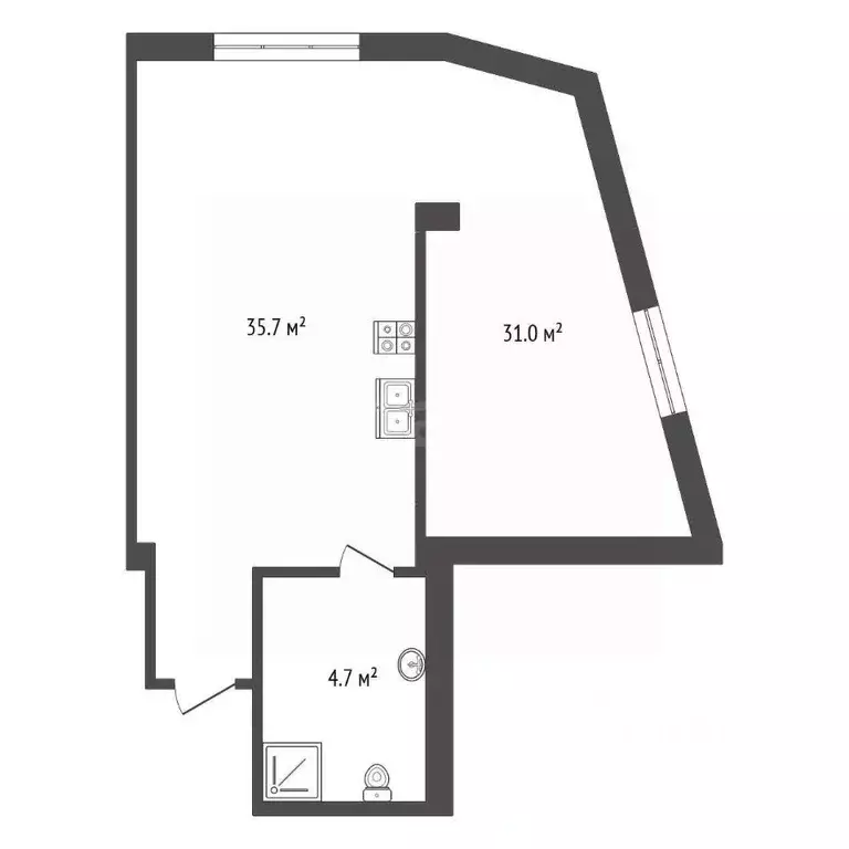 1-к кв. Крым, Ялта ул. Киевская, 44 (35.7 м) - Фото 1