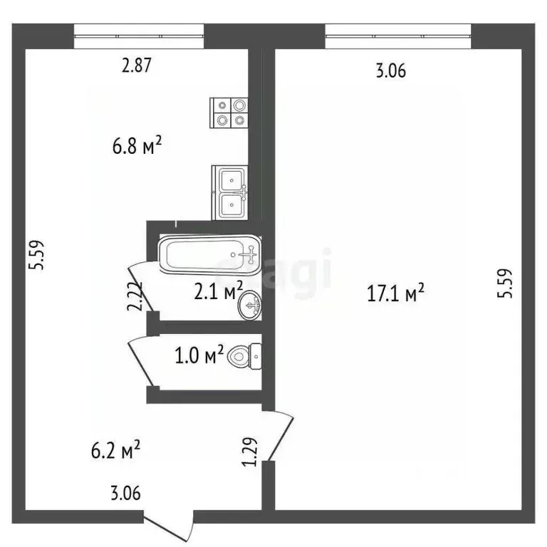 1-к кв. Мордовия, Лямбирский район, с. Берсеневка ул. Пролетарская, 25 ... - Фото 2