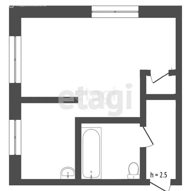 1-комнатная квартира: Юрга, Строительная улица, 37 (30.1 м) - Фото 0