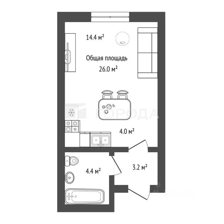 Студия Новосибирская область, Новосибирск 2-я Воинская ул., 53 (26.0 ... - Фото 2