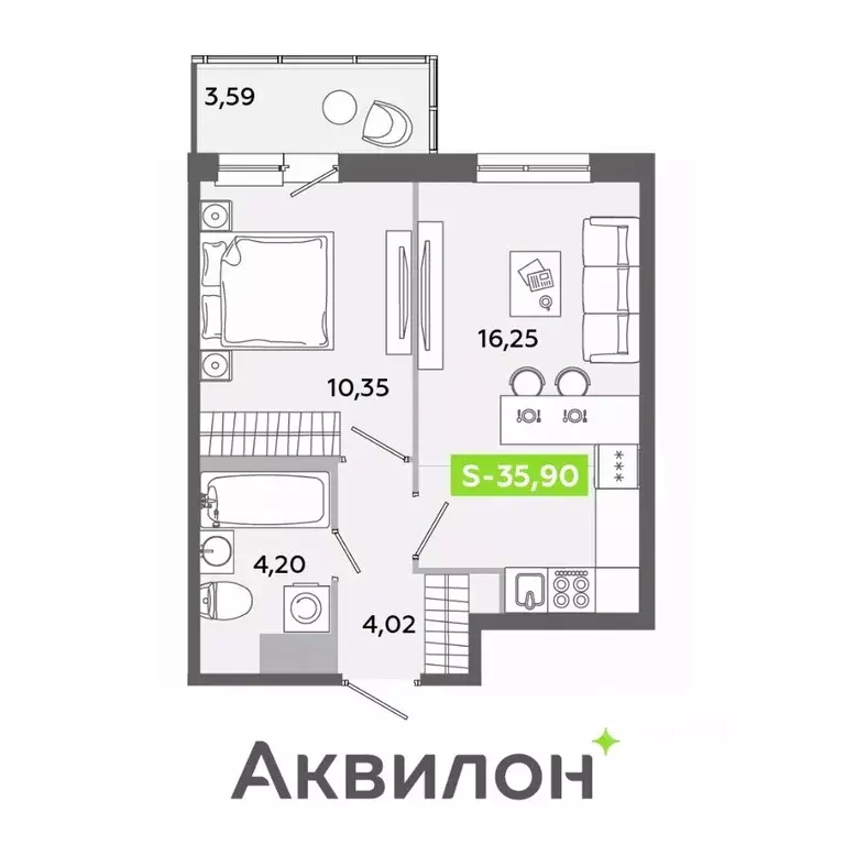 2-к кв. Ленинградская область, Всеволожский район, Заневское городское ... - Фото 0