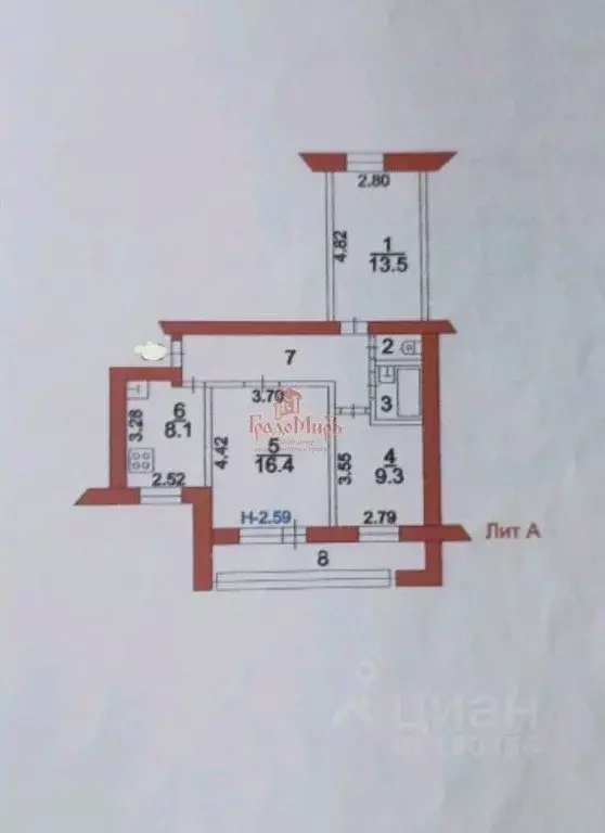 3-к кв. Московская область, Сергиев Посад ул. Маслиева, 9 (65.3 м) - Фото 2