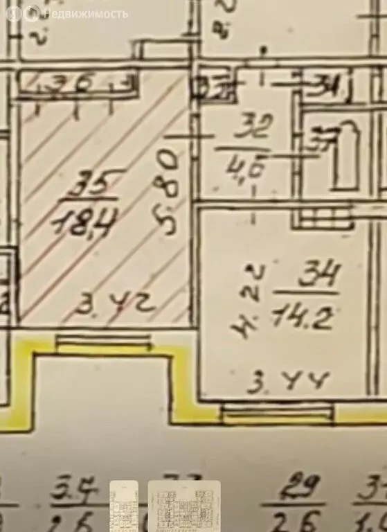 1к в 7-комнатной квартире (18.4 м) - Фото 2