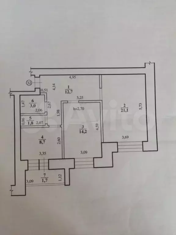 2-к. квартира, 64 м, 7/9 эт. - Фото 0