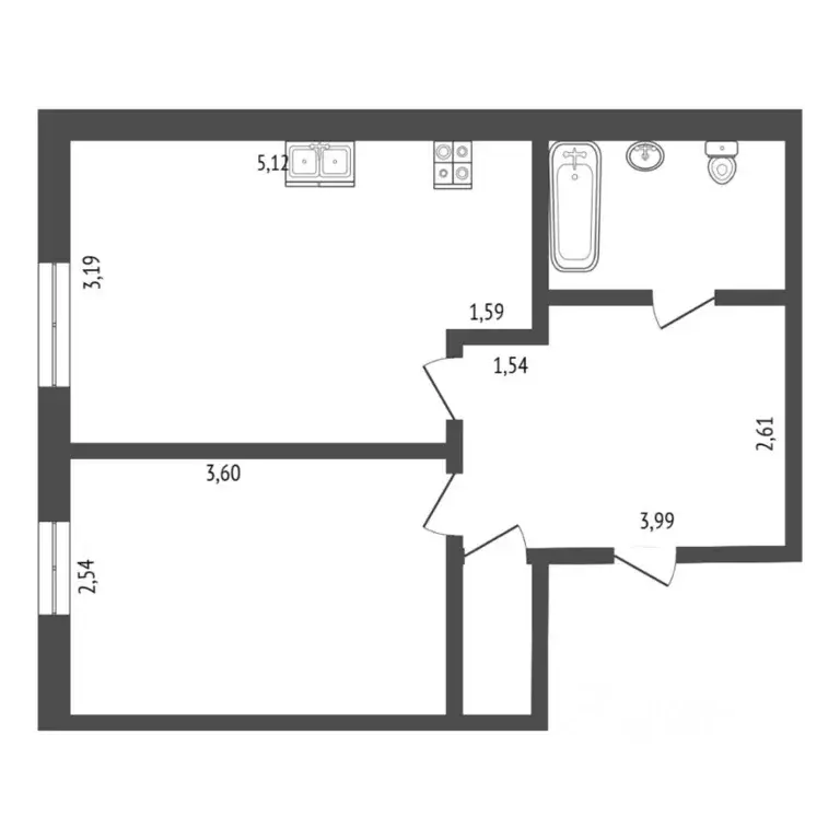 1-к кв. Тюменская область, Тюмень Солнечный проезд, 5 (39.0 м) - Фото 2