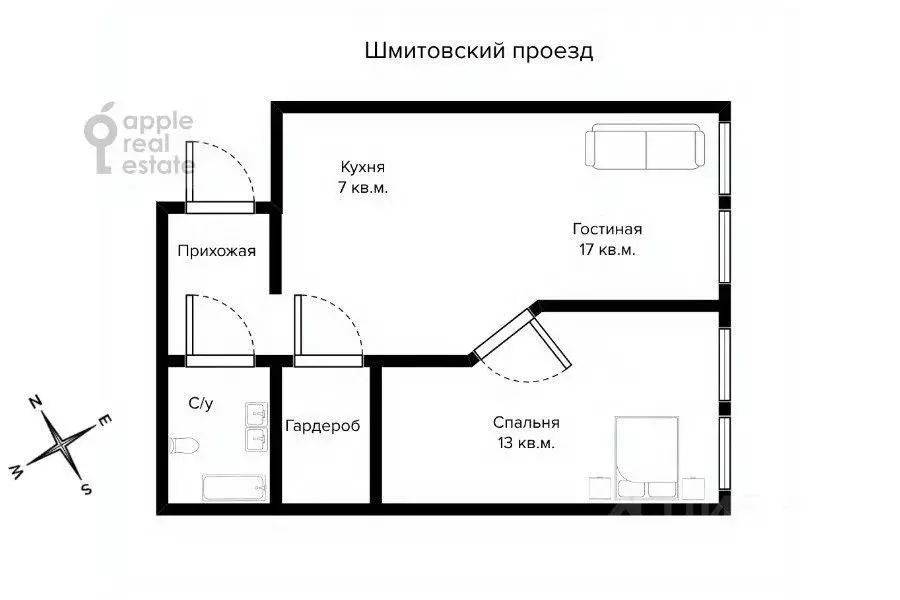 2-к кв. Москва Шмитовский проезд, 39к1 (55.0 м) - Фото 2
