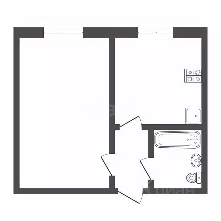 1-к кв. Кемеровская область, Юрга ул. Кирова, 27Б (21.2 м) - Фото 2