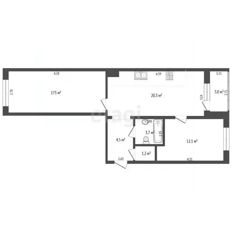 2-к кв. Нижегородская область, Нижний Новгород Казанское ш., 14к3 ... - Фото 2