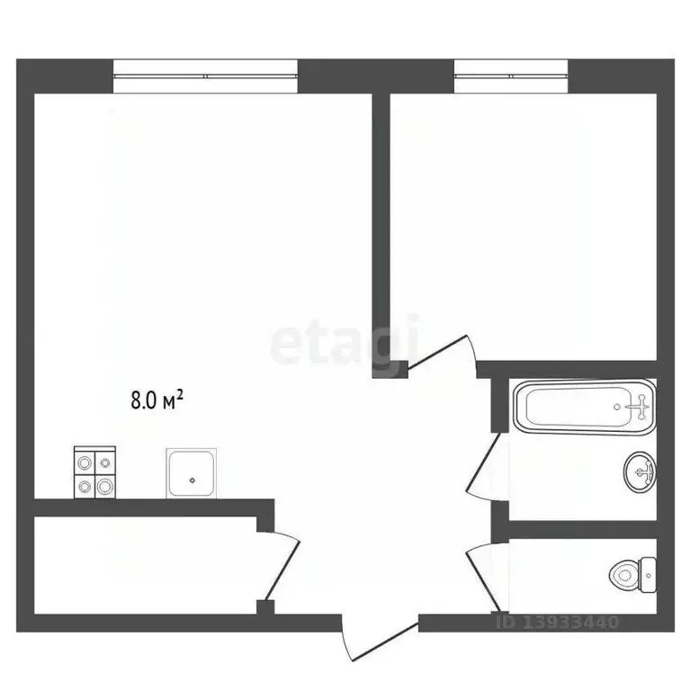 1-к кв. Тюменская область, Тюмень ул. Мельникайте, 57 (38.7 м) - Фото 0
