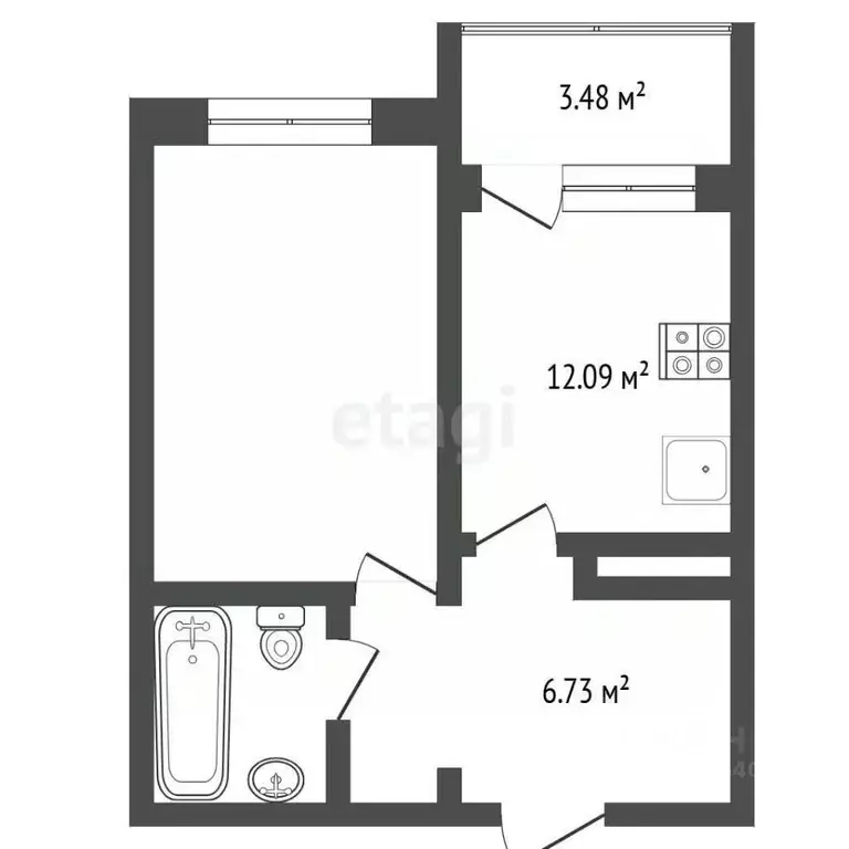 1-к кв. Тюменская область, Тюмень ул. Александра Протозанова, 16 (37.0 ... - Фото 2