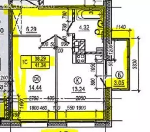 1-комнатная квартира: Иркутск, улица Маврикия Слепнёва, 2 (41.3 м) - Фото 1