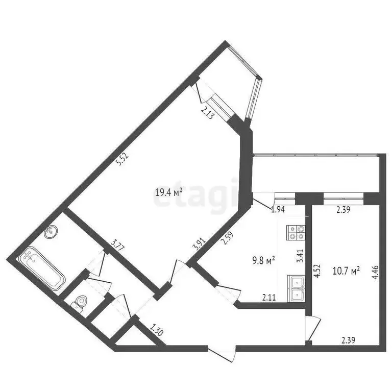 2-комнатная квартира: Белгород, улица Костюкова, 36А (54.1 м) - Фото 0