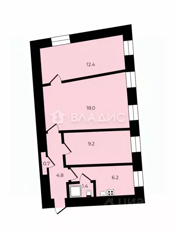 2-к кв. Санкт-Петербург ул. Блохина, 10 (52.7 м) - Фото 2