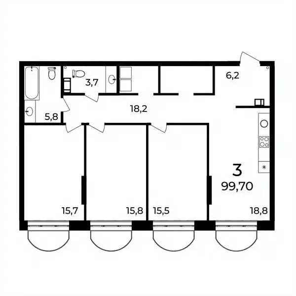 3-к кв. Нижегородская область, Нижний Новгород ул. Воровского, 8 ... - Фото 1
