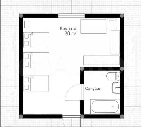 Квартира-студия, 37 м, 1/6 эт. - Фото 0