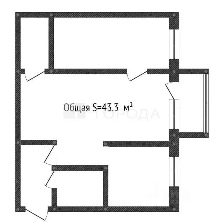 2-к кв. Кемеровская область, Новокузнецк ул. Тореза, 30 (43.3 м) - Фото 1