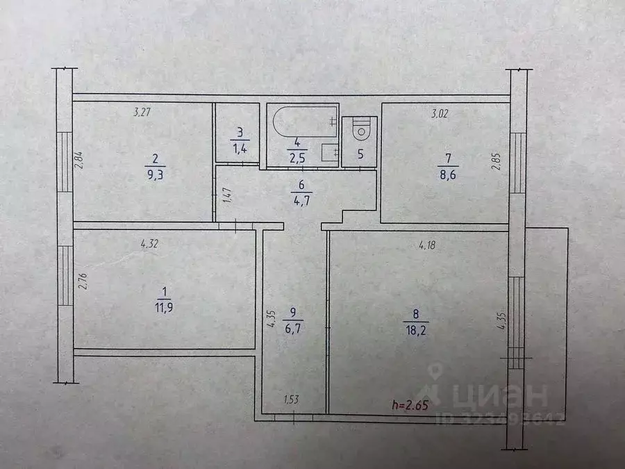 3-к кв. Кемеровская область, Прокопьевск ул. Обручева, 48 (64.4 м) - Фото 1