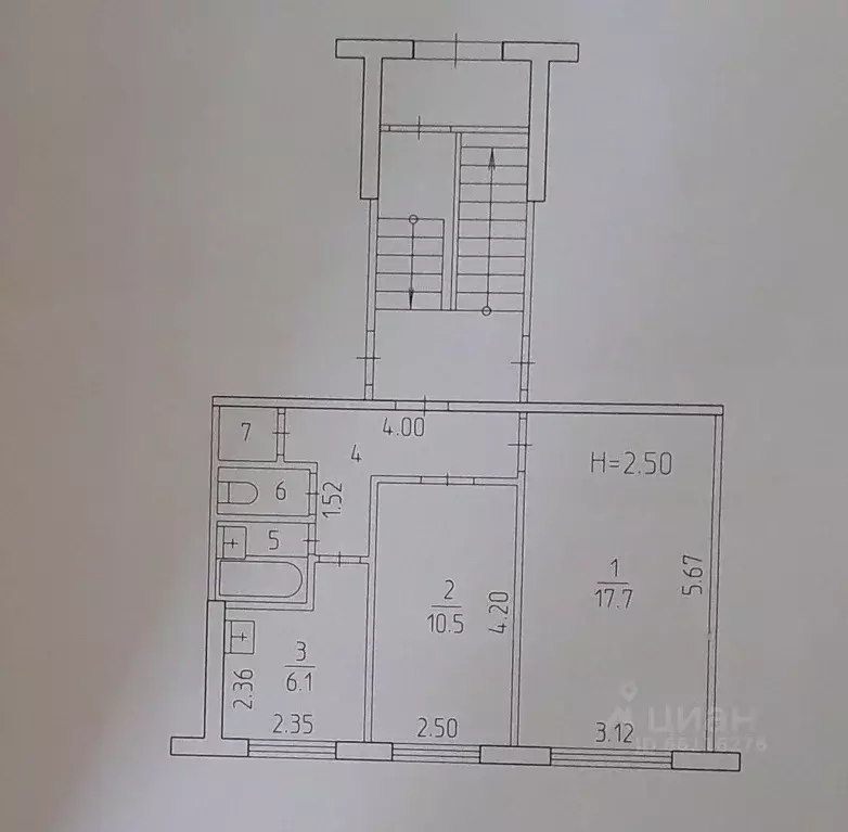 2-к кв. Пермский край, Пермь ул. Старцева, 37 (44.7 м) - Фото 2