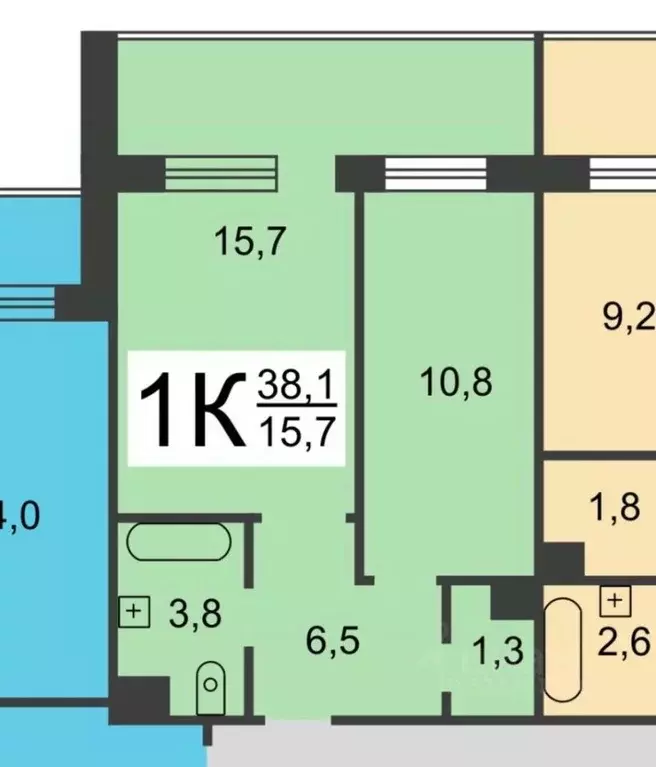 1-к кв. Нижегородская область, Нижний Новгород Керченская ул., 22 ... - Фото 2