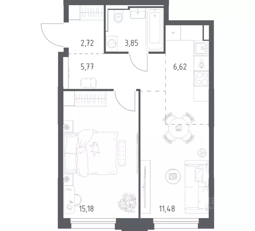 1-к кв. Московская область, Красногорск Квартал Строгино жилой ... - Фото 1