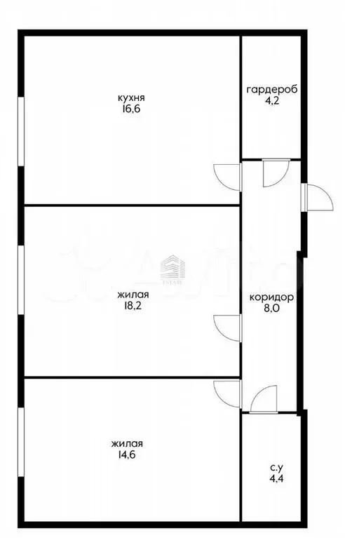 2-к. квартира, 64 м, 2/3 эт. - Фото 0