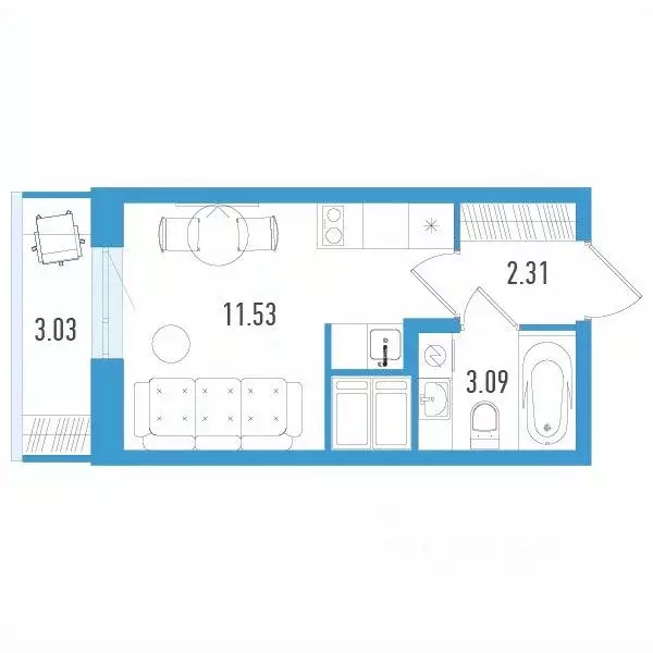 Студия Санкт-Петербург ул. Маршала Казакова, 64к1 (17.84 м) - Фото 0