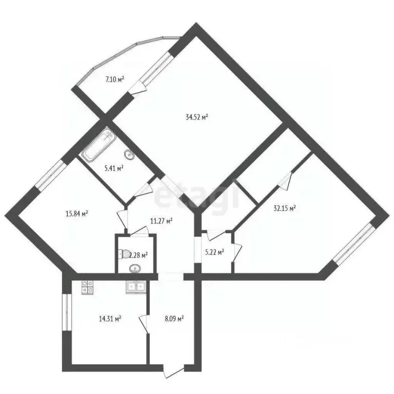 3-к кв. Тюменская область, Тюмень Харьковская ул., 68 (128.4 м) - Фото 2