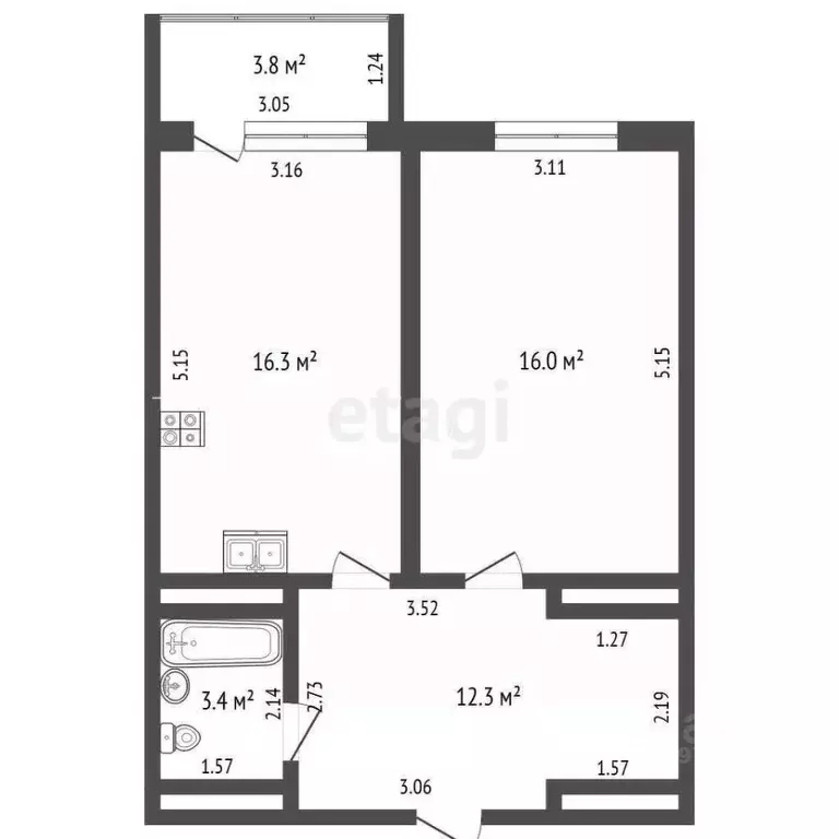 1-к кв. Саха (Якутия), Жатай городской округ, Жатай рп ул. ... - Фото 2