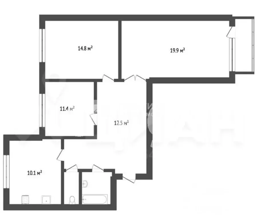 3-к кв. Москва Луговой проезд, 2 (79.0 м) - Фото 2