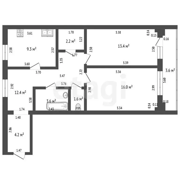 2-комнатная квартира: Стерлитамак, улица Ибрагимова, 7 (62.7 м) - Фото 1