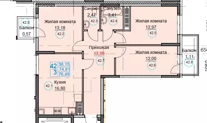 3-комнатная квартира: Николаевка, Крымская улица, 1 (76.49 м) - Фото 0