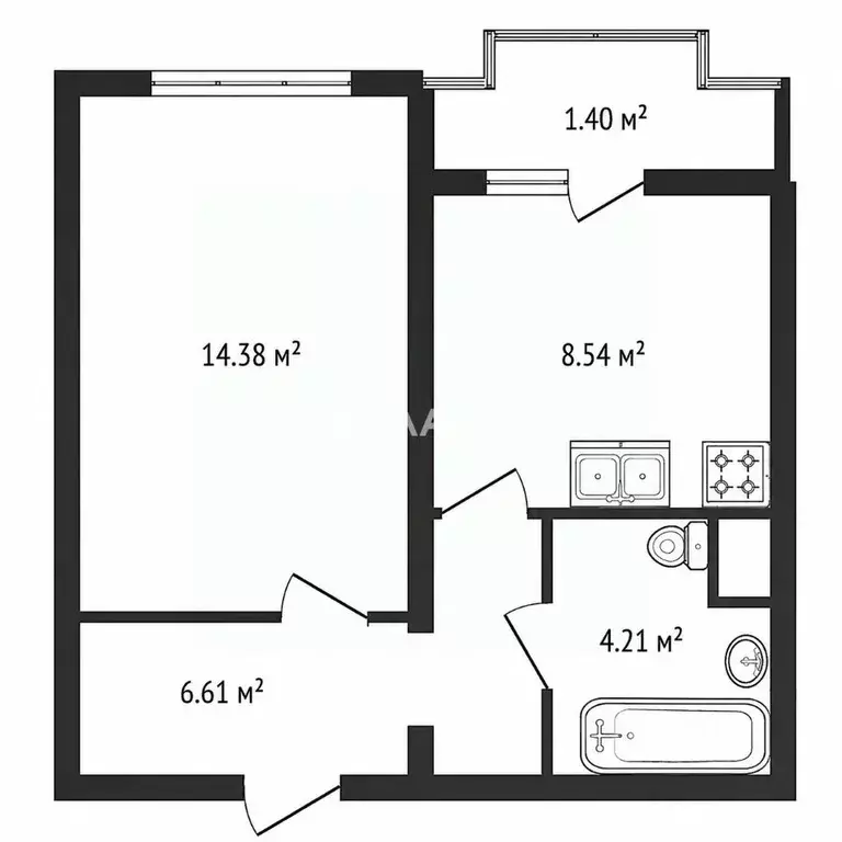 1-к кв. Санкт-Петербург Парашютная ул., 65 (32.9 м) - Фото 2