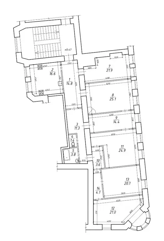6-к кв. Санкт-Петербург 8-я Советская ул., 14 (183.0 м) - Фото 2