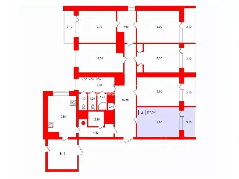 Комната Санкт-Петербург Аэродромная ул., 7к3 (12.8 м) - Фото 2