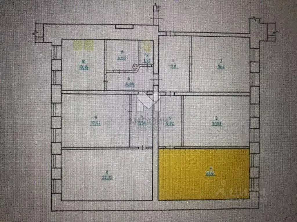 Комната Санкт-Петербург Фурштатская ул., 54 (22.6 м) - Фото 2